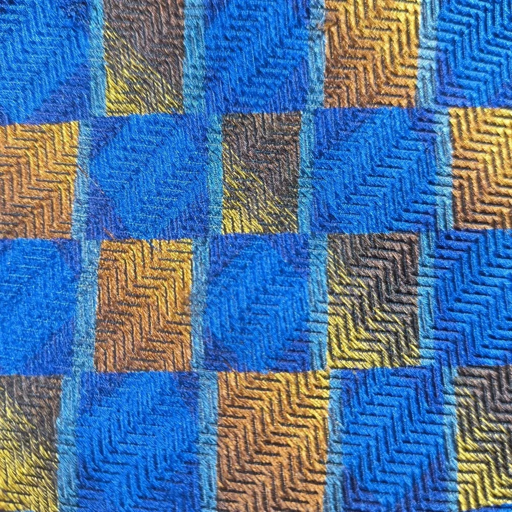 Vintage‎ Ermenegildo Zegna Tie Men 57X3.75 Blue Yellow Abstract Silk Made Italy